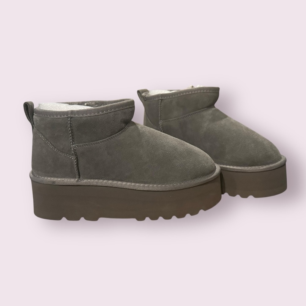NIB Project Cloud Grey Mini Platform Ankle Boots … - image 3